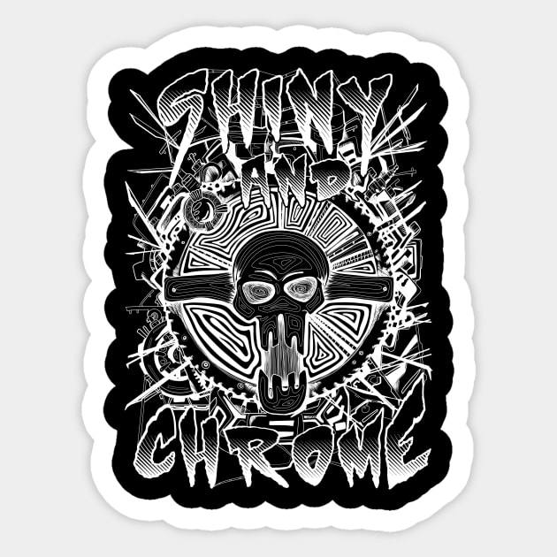 Shiny and Chrome (white ink) Sticker by paintchips